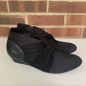 Array Women’s Jersey Black Wedge Ankle Boots Shoes US 7.5 M